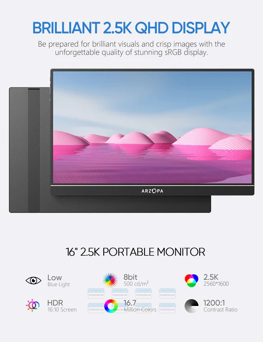 Màn Hình Di động Arzopa Z1rc 16 Inch 2.5k Ips 60hz 5