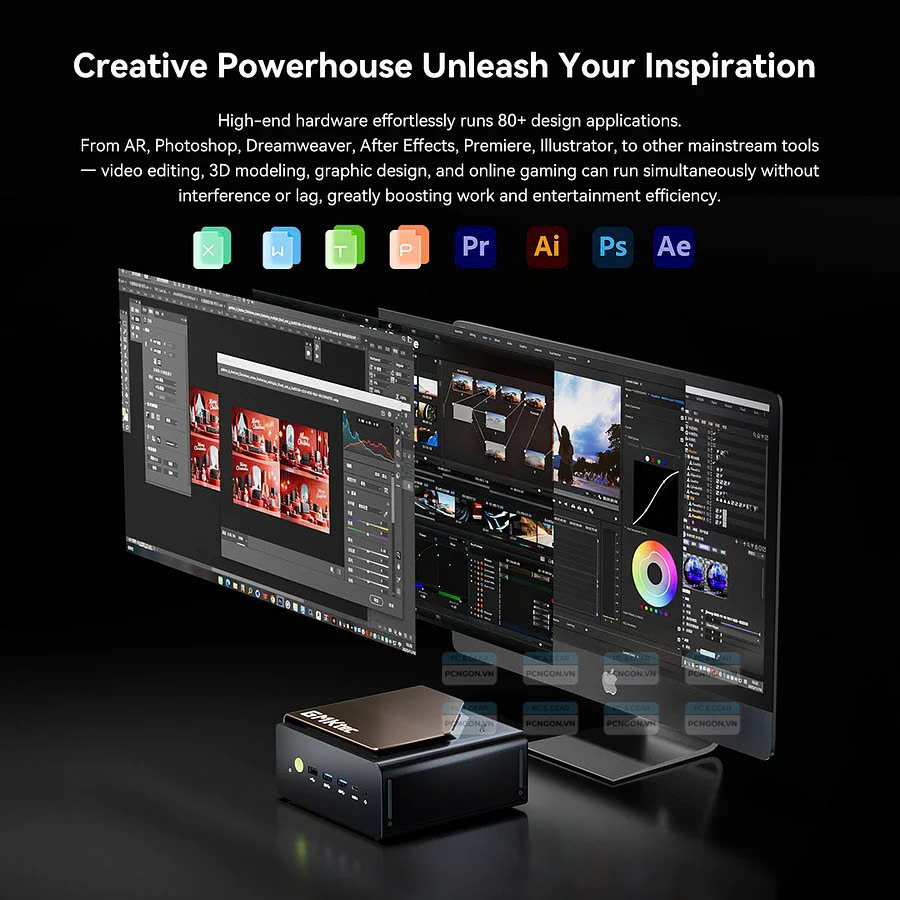 Nhiều mẫu mini workstation PC hiện nay có thể xử lý tốt các phần mềm như Adobe Premiere Pro, Photoshop, AutoCAD, Blender hoặc Visual Studio